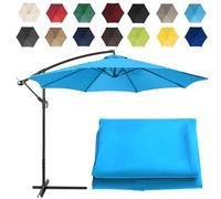 CMJYMX Replacement Parasol Canopy Sun Umbrella Replacement Cloth For 2m-6 Arms 2.7m-6 Arms 2.7m-8 Arms 3m-6 Arms 3m-8 Arms (Color : Lake blue, Size : 6 ribs-2.7m(8.8ft))