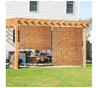 CMJYMX Retro Bamboo Roll Up Shades, Blackout Bamboo Blinds, Natural Reed Curtains Sunshade Roll Up Bamboo Shades, Easy To Install, For Home Door Office Patio, Ventilation(90x100CM/35x39IN(WxH))