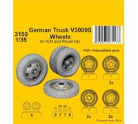 Cmk 129-3150 - 1:35 German Truck V3000S Wheels for Icm Kits - New