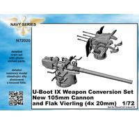 Cmk 129-N72020 - 1:72 U-Boat IX Weapon Conversion Set-New105mm Cannon A.Flak Vie