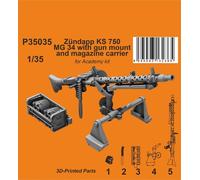 CMK 129-P35035 - 1:3 5 Zündapp Ks 750 MG 34 With Gun Mount & Magazine for