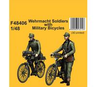 Cmk - Armed Forces Soldiers With Military Bicycle Bazooka - 1:48 Kit German