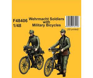 Cmk - Armed Forces Soldiers With Military Bicycle Bazooka - 1:48 Kit German