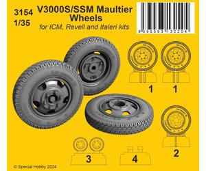 CMK CMK3154 1:35 FRONT V3000S/SSM Maultier front axle Wheels