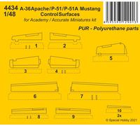 CMK CMK4434 1:48 North-American A-36/P-51/P-51A Control Surfaces