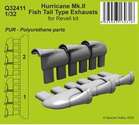 CMK CMQ32411 1:32 Hawker Hurricane Mk.II Fish Tail Exhausts
