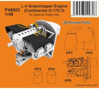 CMK/Czech Master Kits 129-P48002 1:48 Piper L-4 Grasshopper Engine