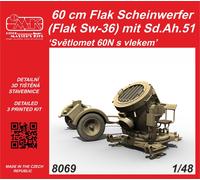 CMK/Czech Master Kits 8069 1:48 60 cm Flak Scheinwerfer (Flak Sw-36) mit Sd.Ah.5