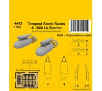 CMK/Czech Master Kits CMK4443 1:48 Hawker Tempest Bomb Racks & 1000 Lb Bombs