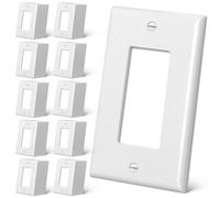 CML 100 Pack Mid-Size Decorator Wall Plates, 1-Gang Switch Plates and Electrical Outlet Receptacle Covers, Midway Size 3.18” x 5”, Gloss White, Contractor Pack