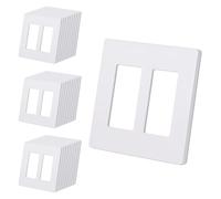 CML Matte White 2-Gang Decorator Screwless Wall Plate, Double Outlet Covers, 30 Pack Decorative Light Switch Plates, Scratch Resistant, Standard Size 4.68” X 4.72”, UL Listed