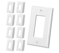 CML Medium Size Decorator Wall Plates, 40 Pack Electrical Outlet Receptacle Cover, 1-Gang Switch Plates, Medium Size 3.2" x 5", Impact Resistant, Glossy Finish, White