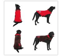 CMLDJBD dog coat Winter Chest Back Polyester Cotton Coat Traction Rope Night Reflective Anti-lost Dog Clothes-i Red Coffee On Both Sides-s