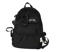 CMLDJBD School bag Cute Girl Bow Backpack For Junior High School Students And High School Students Milky White Backpack-black