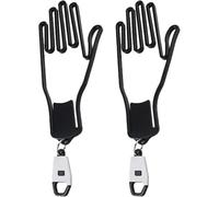 CMLLING 2 Pack Palm Shaped Golf Glove Stretcher Holder, Portable Plastic Glove Dryer Support Frame With Clip Hook, Golf Bag Accessory For Drying Storage