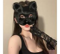 CMLLING Animal Mask, Cat Mask, Lace, Sexy Cat Woman, Half Face, Adult Disguise Mask, Masquerade, Game, Masquerade, Party, Halloween, Cosplay Prop, Photography Prop, Cultural Festival, School Festival