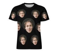 CMLONGQIA Funny Hawaiian Shirt Personalised T Shirt Custom Shirts Gift Top Tee Funny Face Shirt for Men Women Black