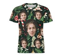 CMLONGQIA Funny Hawaiian Shirt Personalised T Shirt Custom Shirts Gift Top Tee Funny Face Shirt for Men Women