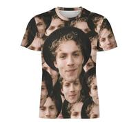 CMLONGQIA Funny Personalised T Shirt All Over Face Print Custom Shirts Present Top Tee Funny Shirt for Men Women