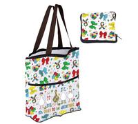 CMNIM Autism Awareness Foldable Tote Bag It's Okay to Be Different Autism Goose Gift Special Education Teacher Gift, 26522 Autism F-z