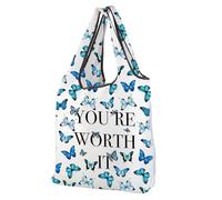 CMNIM Butterfly Reusable Tote Bag Monarch Butterflies Lover Gift Without Change There Would Be No Butterflies Foldable Bag (2595 You...Butterfly F)
