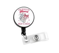 CMNIM Funny Medical Badge Reel You Make My Heart Skip a Beat Cardiology Gifts Nursing Humor id Badge Holder Heart Doctor Gift (25913 Skip a Beat Badge)