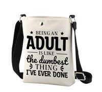 CMNIM Funny Sarcastic Gifts Small Crossbody Bags for Men Women Being an Adult Is the Dumbest Thing I Have Ever Done, 2574 Adult C