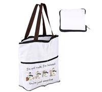 CMNIM Funny Sarcastic Goose Foldable Tote Bag I'm Not Rude I'm Honest You're Just Sensitive Reusable Grocery Bag Snarky Gifts (26522 Sensitive F-Z)