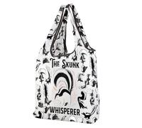 CMNIM Funny Skunk Reusable Tote Bag the Skunk Whisperer Gift Skunk Lover Gifts for Zoologist Animal Lover Foldable Shopping Bag (251013 Skunk F)