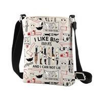 CMNIM Horror Movie Crossbody Bag Scary Movie Gifts for Horror Fan I Like Big Knives and I Can Not Lie Halloween Party Gift, 24924 Horror Crossbody, 19.5cm x 21cm x 5.5cm