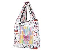 CMNIM Lunch Lady Reusable Grocery Tote Bag Cafeteria Workers Gifts Lunch Lady Thank You Gifts School Lunch Lady Foldable Bag (251013 Lunch Lady F)