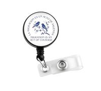 CMNIM Migration is an Act of Courage Bird Badge Holder Retractable ICE Immigration Gifts ICE Agent Badge Reel Texas Gifts (260127 Bird Badge)