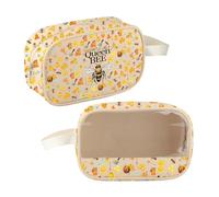 CMNIM Queen Bee Gift Hustle Like a Queen Bee Makeup Bag Beekeeper Gifts for Women Bumble Honey Bee Themed Clear Toiletry Bag, 2582 Bee Clear Bag