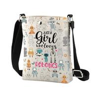 CMNIM Robotics Lover Gifts Just a Girl Who Loves Robotics Crossbody Bag Robot Engineer Gift Robotician Travel Crossbody Purse, 2574 Robotics C