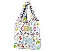 CMNIM Science Foldable Tote Bag Science Is My Jam Science Teacher Gift Chemistry Science Lover Gifts Scientist Reusable Grocery Bag (251128 Science F)