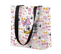 CMNM Cartoon Duck Large Tote Bag Da-sy is S Animal Lover Gift Duck Big Face Character Shoulder Bag for Friendship Gift (TB, Duck M TB-HT)