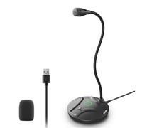 CMOCIIY Plug & Play USB Computer Microphone, Flexible Gooseneck & Mute Button LED - Desktop Microphone for Gaming, YouTube, Streaming, Compatible with Windows/Mac (1.8m /6ft)