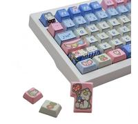 Cmokifuly Rabbit Cute Keycaps MDA Profile Blue Jeans Style Keycap for Mechanical/Magnetic Keyboard,149 Keys 5-sides Dye-Sub Custom PBT Keycaps (MDA Profile)