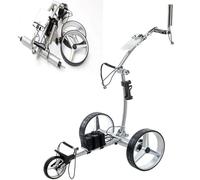 CMOLVUR Electric Foldable 3 Wheels Trolley,can Put into The Trunk of The car,10m/20m/30m Fixed-time and Fixed-Distance Cruise,go/Stop Memory Function+9 Speed,12km/h Speed 30° Climbing