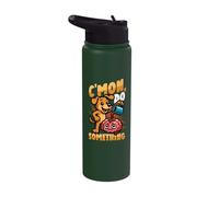 C'mon Do Something Brain Caffeine Funny Coffee Brain Adults Stainless Steel Insulated Water Bottle
