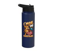 C'mon Do Something Brain Caffeine Funny Coffee Brain Adults Stainless Steel Insulated Water Bottle