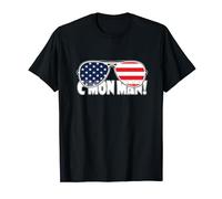 C'mon Man T Meme Funny Come On Man Quote USA Flag Sunglasses T-Shirt