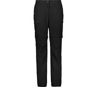 CMP 30T6586 Women's Long Zip Trekking Trousers with Colour Detail, womens, Trouser, 30T6586, nero, D46