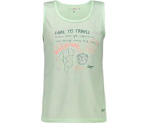 CMP Girls' Canotta Outdoor Traspirante E Con Trattamento Antibatterico Tank Top, Leaf, 104