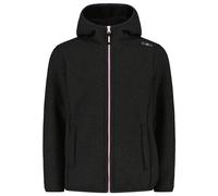 CMP - Girl's Jacket Fix Hood Bonded Knitted w. Fur - Fleece jacket size 116, black