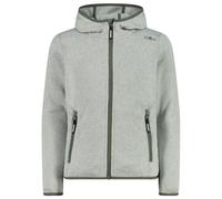 CMP - Girl's Jacket Fix Hood Jacquard Knitted 3H19825 - Fleece jacket size 128, grey