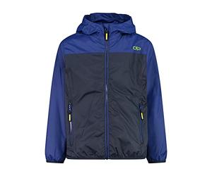 CMP - Kid Jacket Rain Fix Hood, Black Blue, 110