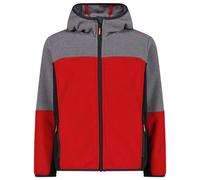 CMP - Kid's Jacket Fix Hood Jacquard Knitted - Fleece jacket size 104, red