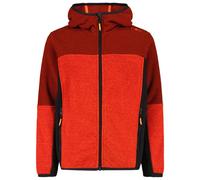 CMP - Kid's Jacket Fix Hood Jacquard Knitted - Fleece jacket size 128, red