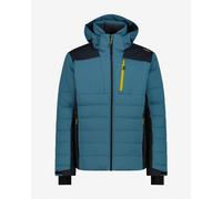 CMP Mechanical Stretch Hooded Jacket Aqua Blue Black Yellow - 50